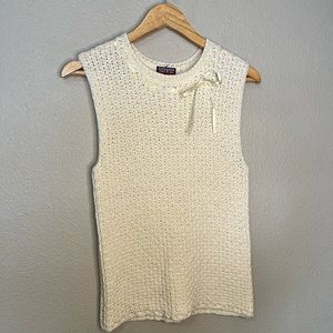Vintage Coquette Girl Knit Bow Tank